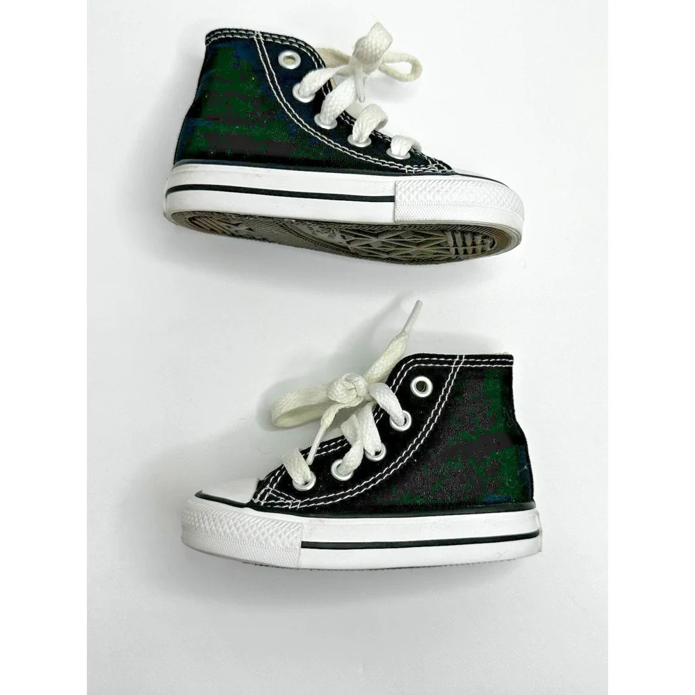 Toddler Converse Old School Chuck Taylor Black High Tops Sz 4 Lace Up